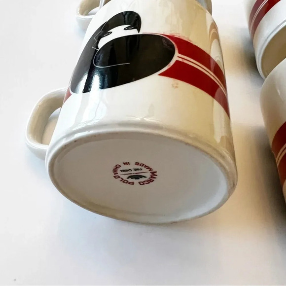 Marco‎ Polo Fine China Art Deco “G” Mugs Set of Four Flapper Roaring 20’s RARE - Picture 7 of 12